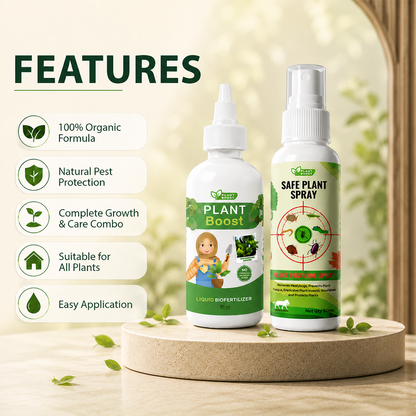 Natural Plant Care Combo -  Plant Boost with Safe Plant Sprays