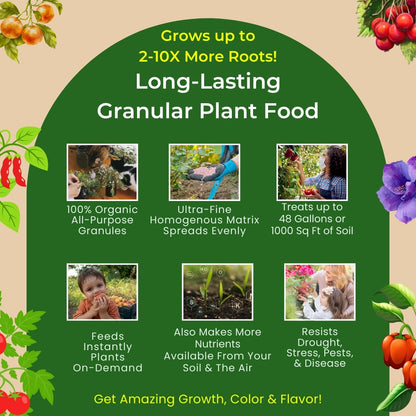 PlantBoost Organic Fertilizer - Long-Lasting Spreadable Plant Food