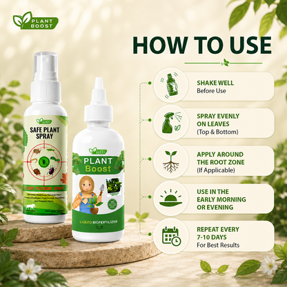 Natural Plant Care Combo -  Plant Boost with Safe Plant Sprays