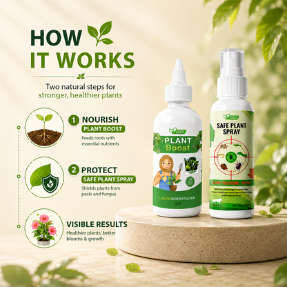 Natural Plant Care Combo -  Plant Boost with Safe Plant Sprays